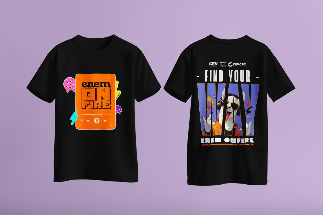 CAMISETA ENEM ON FIRE 2026 - PRETA